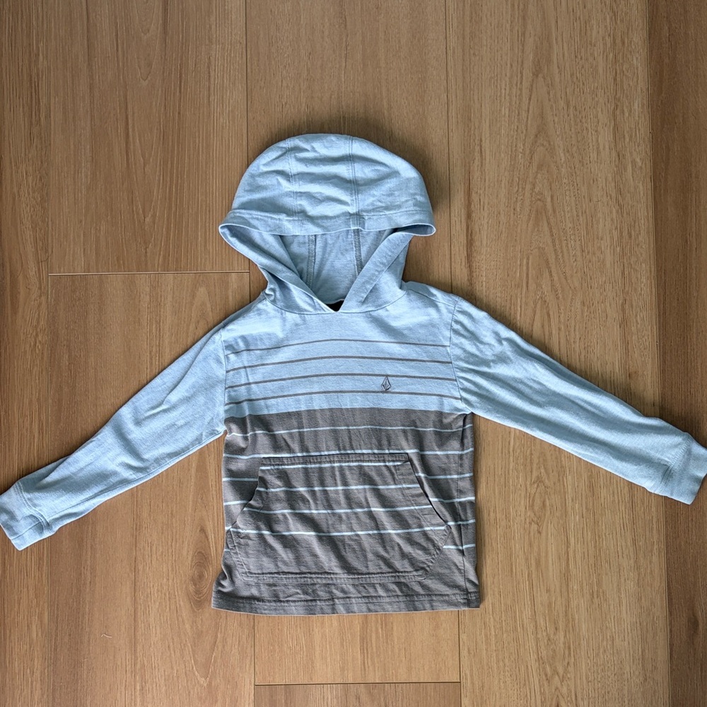 Volcom Kids Hoodie - Light Blue and Brown